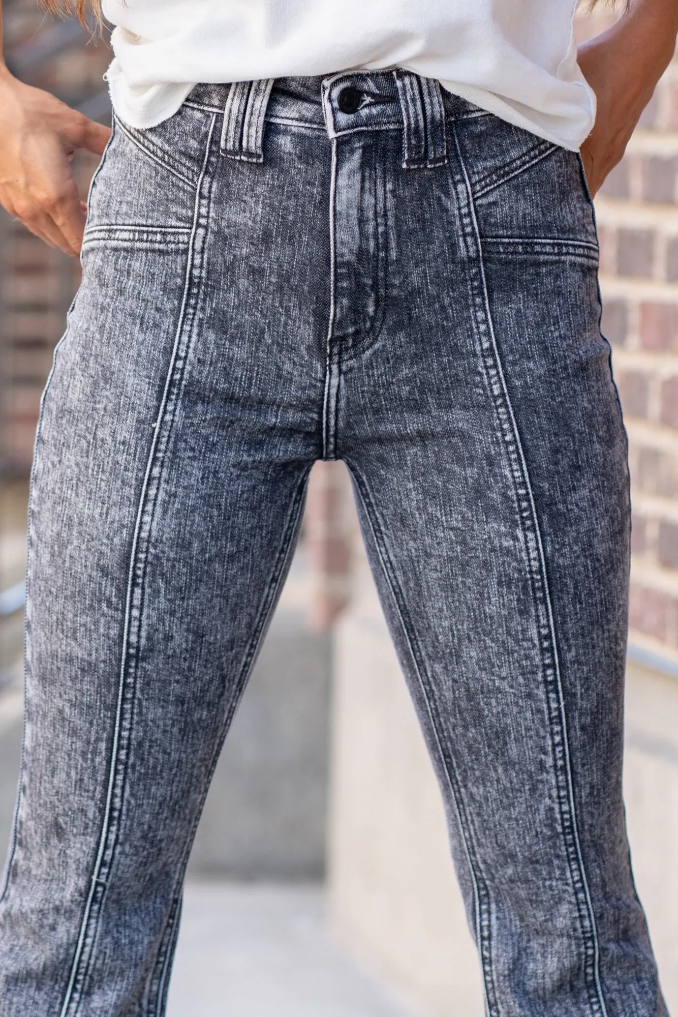 Memphis High Rise Fray Hem Flare