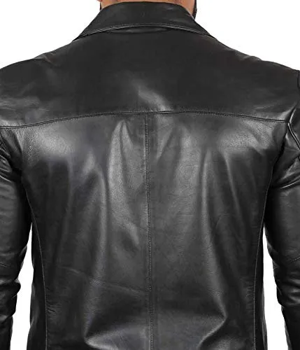 Men's Black Lambskin Blazer, L