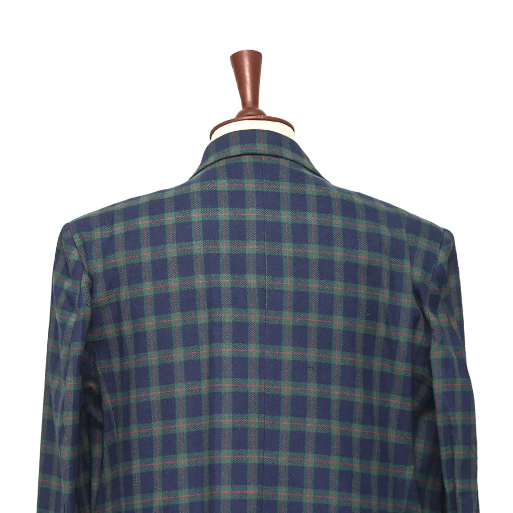 Mens Blazer Blue Green Red Scottish Tartan Plaid Wool 2 Button Dress Suit Formal Jacket Sport Coat 46R