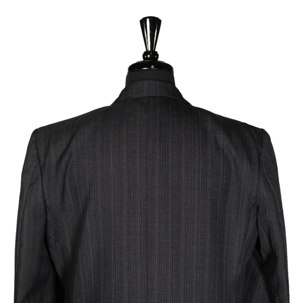Men's Blazer Gray Striped Wool Jacket Sport Coat (42R)