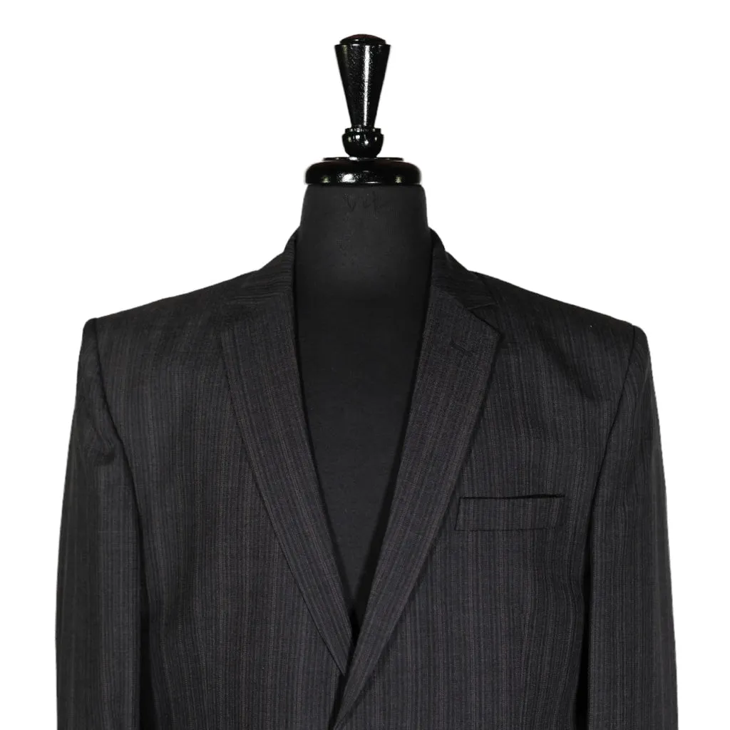 Men's Blazer Gray Striped Wool Jacket Sport Coat (42R)