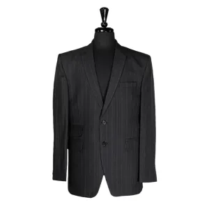 Men's Blazer Gray Striped Wool Jacket Sport Coat (42R)