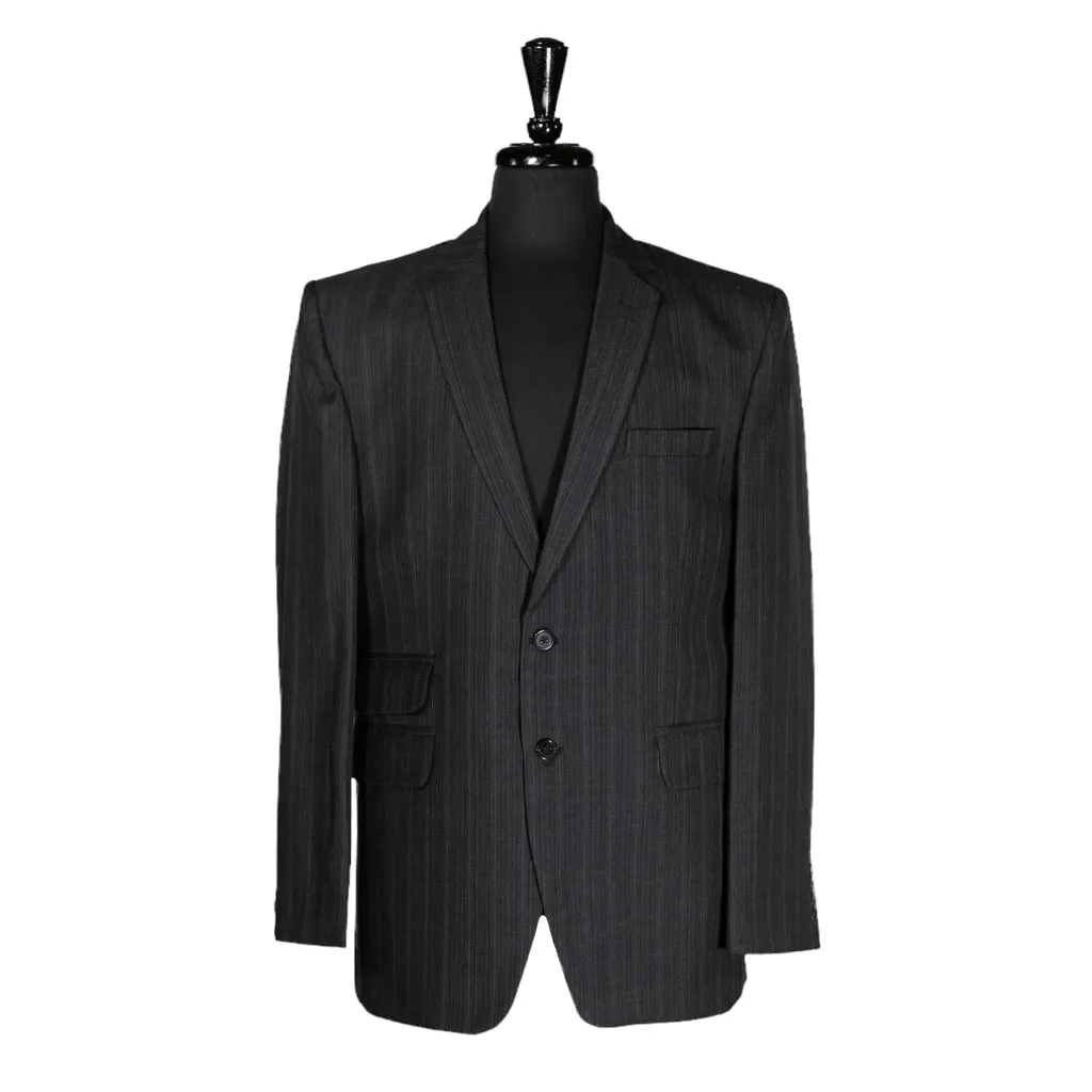 Men's Blazer Gray Striped Wool Jacket Sport Coat (42R)