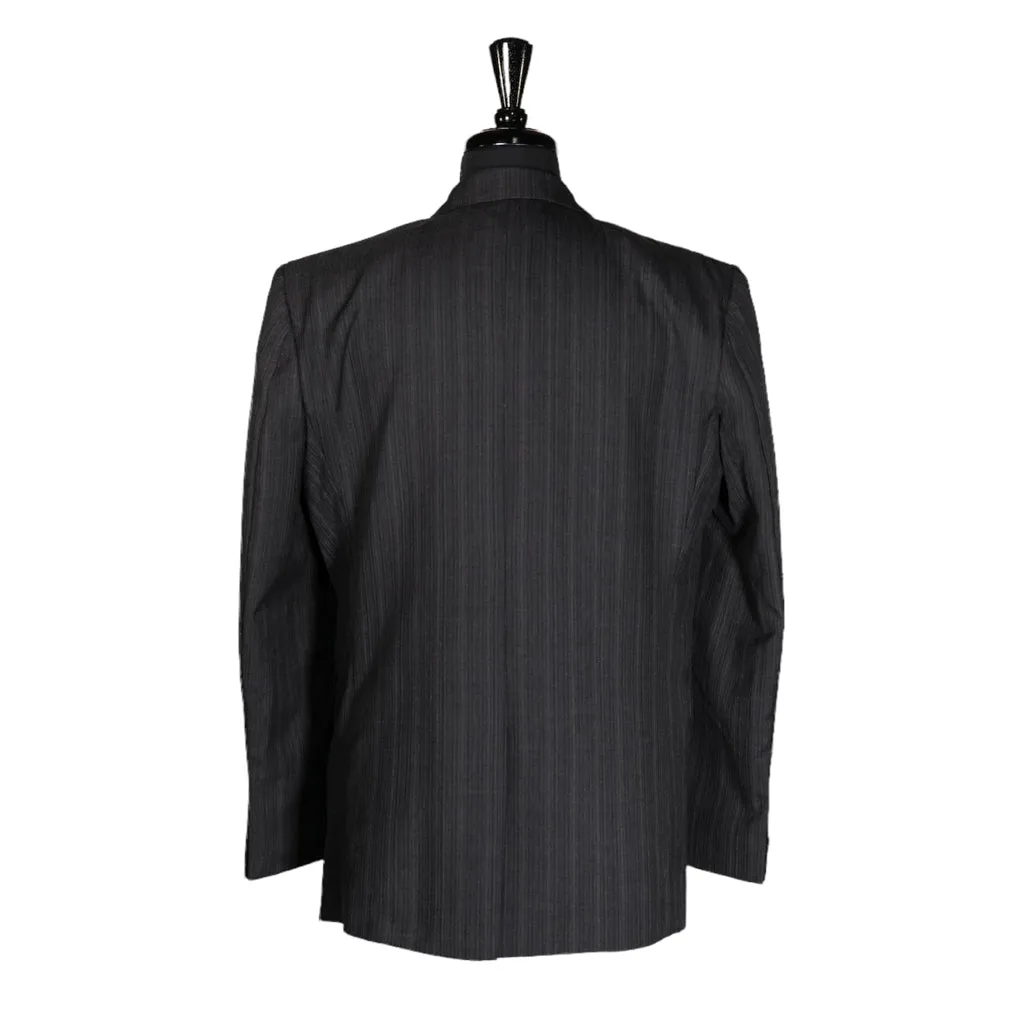 Men's Blazer Gray Striped Wool Jacket Sport Coat (42R)