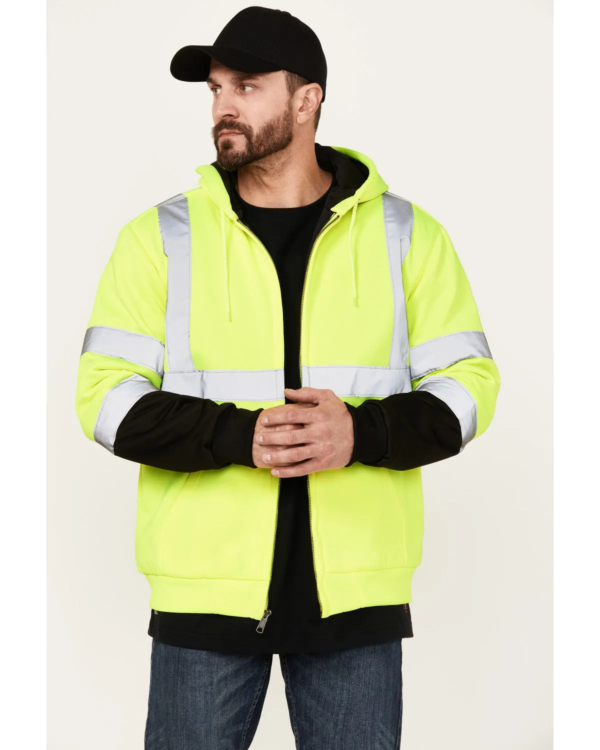 Men's High Vis Hooded Jacket