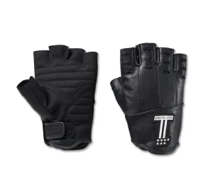 Men's Loyalist Fingerless Leather Gloves - Black