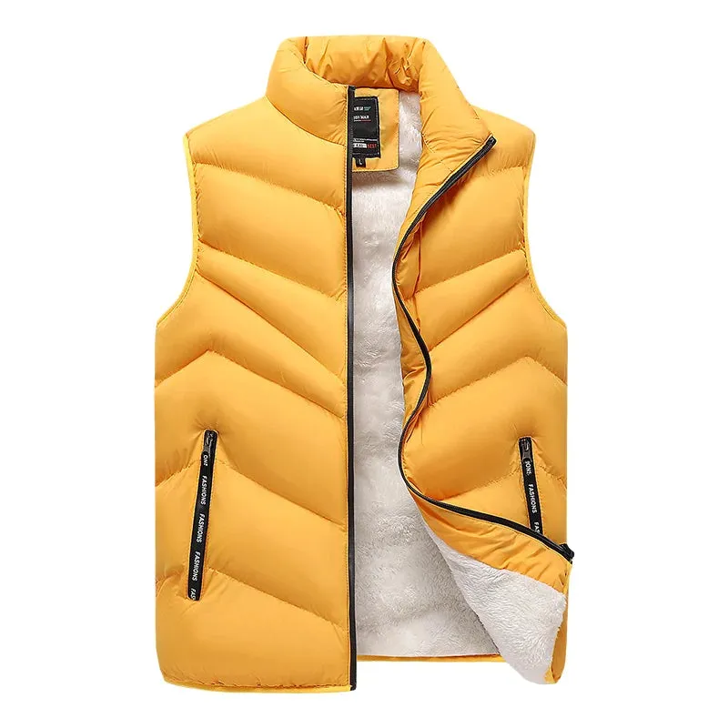 Men’s Winter Wool Soft Vest Jacket – Sleeveless Warm Fleece Waistcoat, Fashion Plus Size Up to 8XL C33