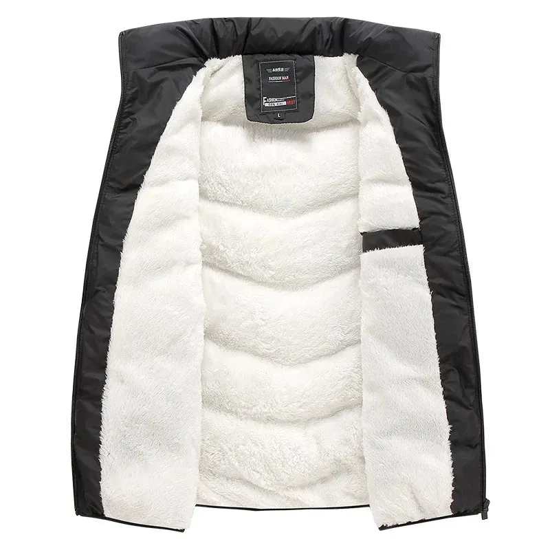 Men’s Winter Wool Soft Vest Jacket – Sleeveless Warm Fleece Waistcoat, Fashion Plus Size Up to 8XL C33