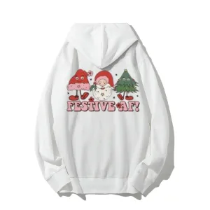 Merry Christmas Festival Graphic Pullover With Kangaroo Pocket Hoodies