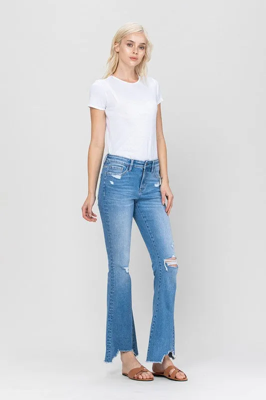 MID-RISE FLARE WITH HEM DETAIL