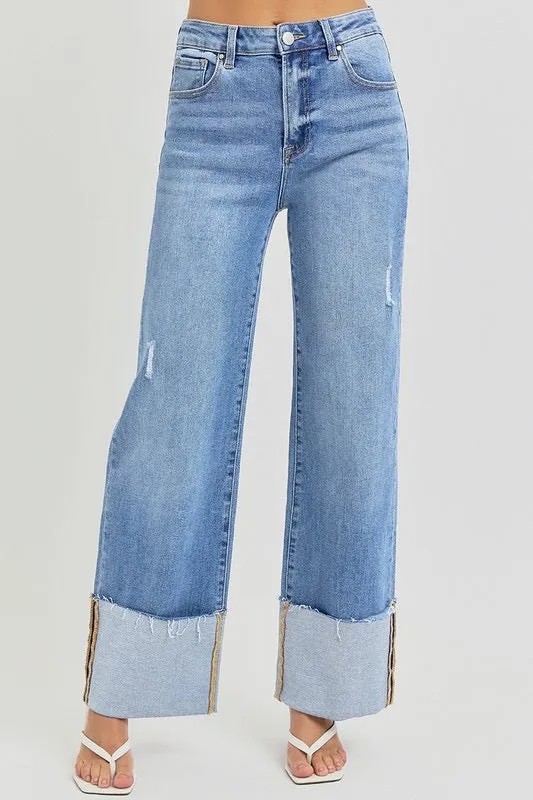 Milly High Rise Ankle Cuff Denim