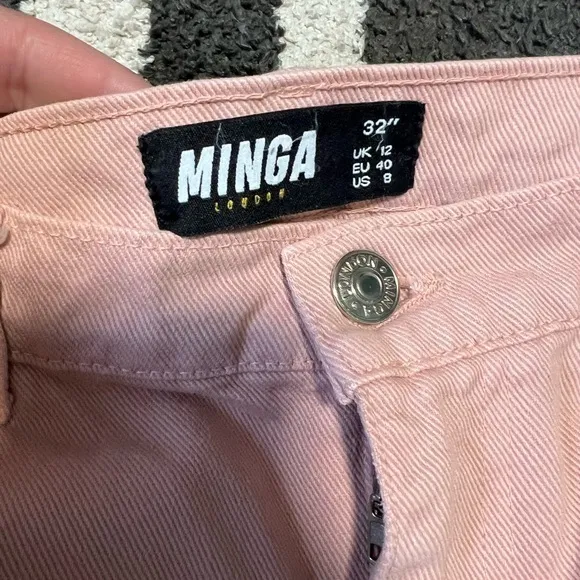 Minga London pink high rise denim jeans A-7