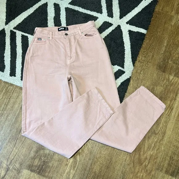 Minga London pink high rise denim jeans A-7