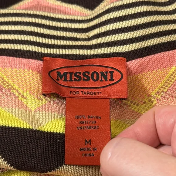 Missoni For Target striped chevron pocketed drawstring sweater mini skirt size M
