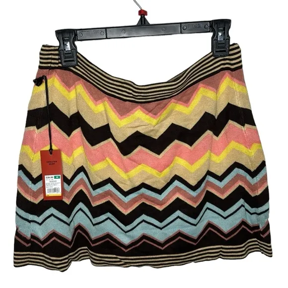 Missoni For Target striped chevron pocketed drawstring sweater mini skirt size M