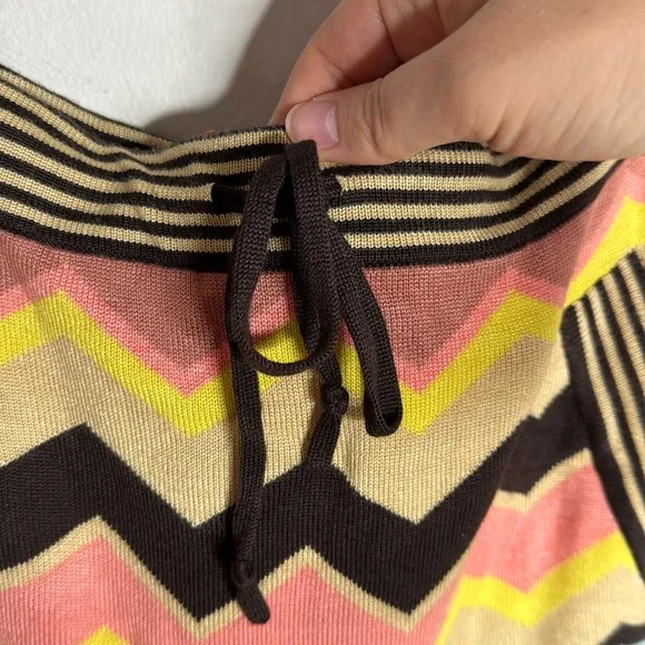 Missoni For Target striped chevron pocketed drawstring sweater mini skirt size M