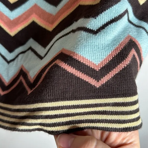 Missoni For Target striped chevron pocketed drawstring sweater mini skirt size M