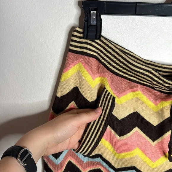 Missoni For Target striped chevron pocketed drawstring sweater mini skirt size M