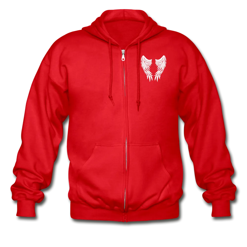 Mom and Dad Guardian Angel Gildan Heavy Blend Adult Zip Hoodie