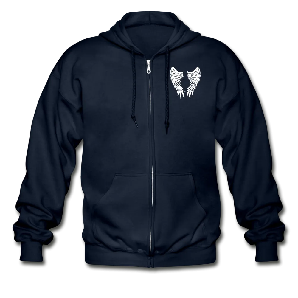 Mom and Dad Guardian Angel Gildan Heavy Blend Adult Zip Hoodie