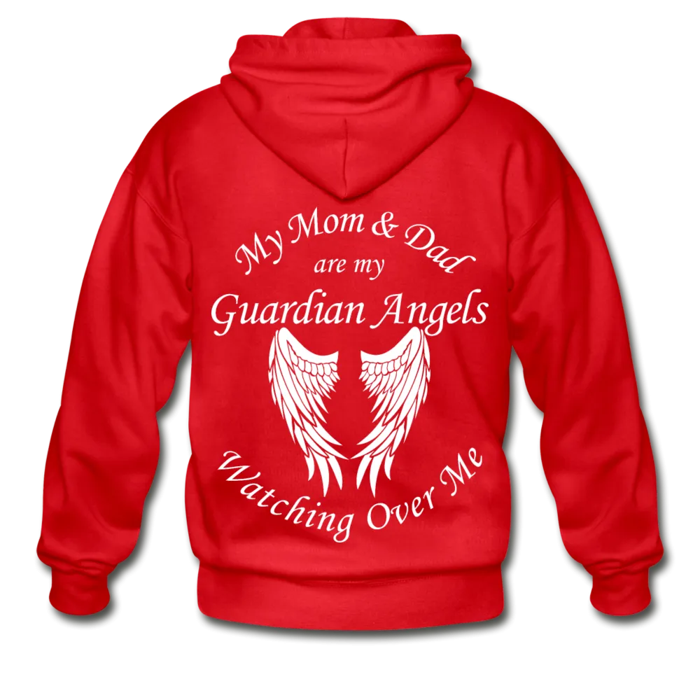 Mom and Dad Guardian Angel Gildan Heavy Blend Adult Zip Hoodie