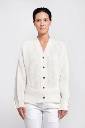 Natural hemp cardigan shirt with buttons