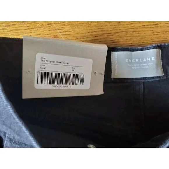 NEW Everlane 24 Crop The Original Cheeky Jean BLACK Jeans Woman COAL Straight