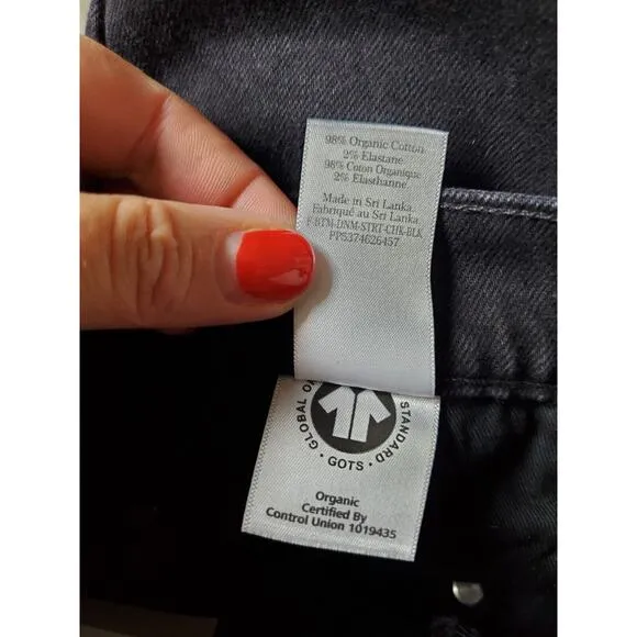 NEW Everlane 24 Crop The Original Cheeky Jean BLACK Jeans Woman COAL Straight