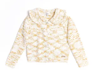 Nicole Miller Knitted Ruffle Collar Cardigan