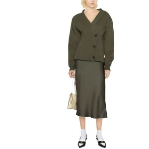 No. 21 Extended Shoulder Fleece Wool Cardigan
