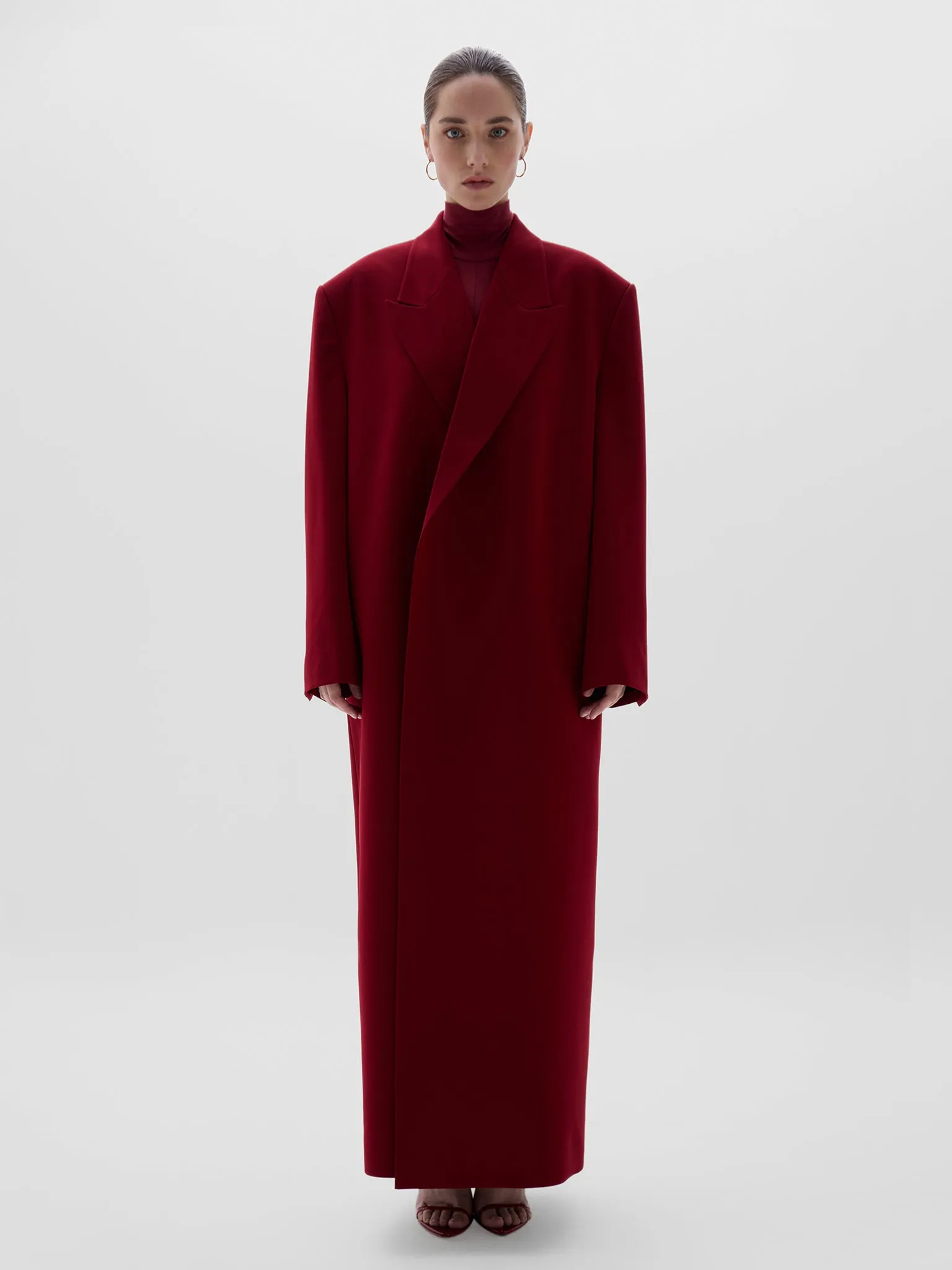 Nouf Long Blazer - Red
