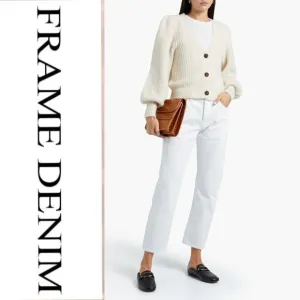 NWT $250 Frame  Le Pixie Slouch Mid-rise White Jean - Size 12 (See Notes)