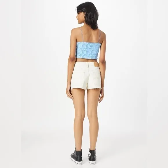 NWT Urban Outfitters Denim Shorts Size 32 Low Rise Harri Neutral Cream Color