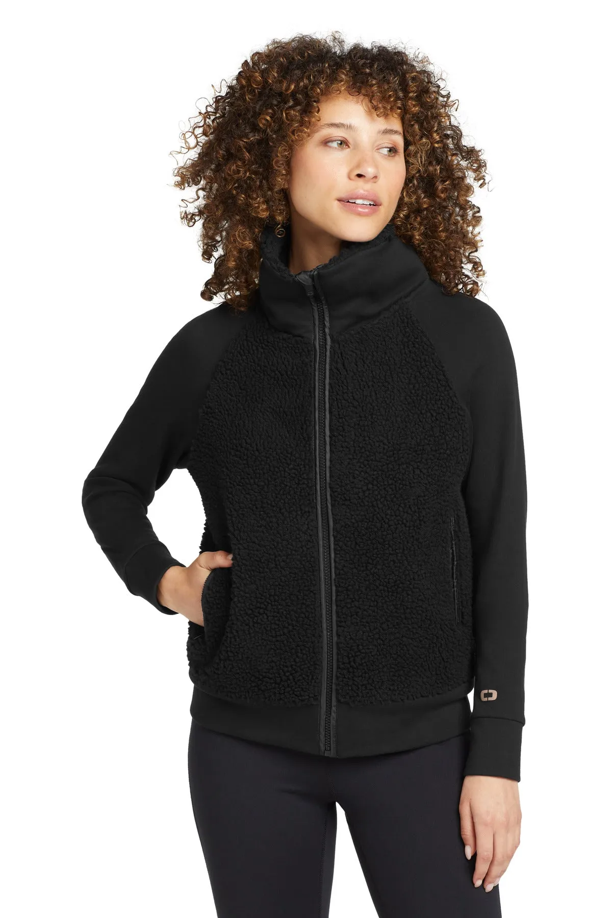 OGIO  Women's Luuma Sherpa Full-Zip. LOG815 Blacktop