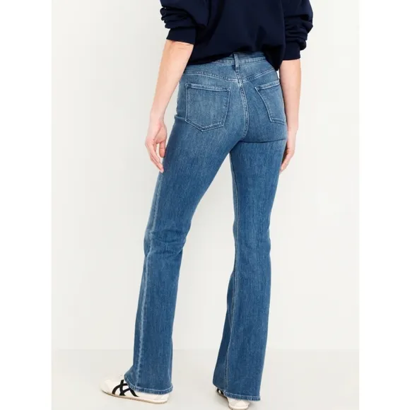 Old Navy Higher High Rise Flare Secret Smooth Pockets Jeans Size 8 Tall