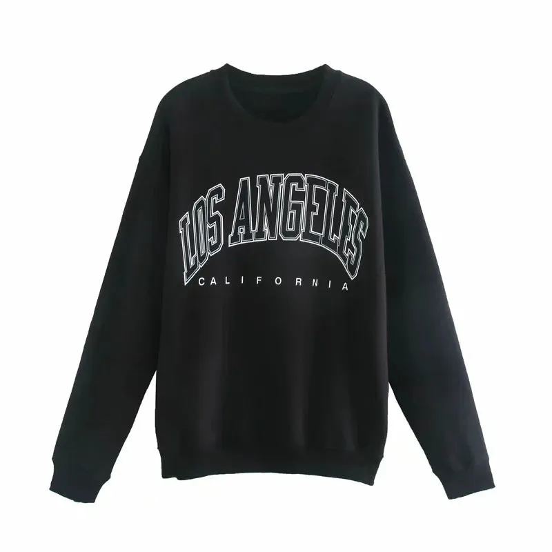 Oversize Printing Round Collar Sweatshirts
