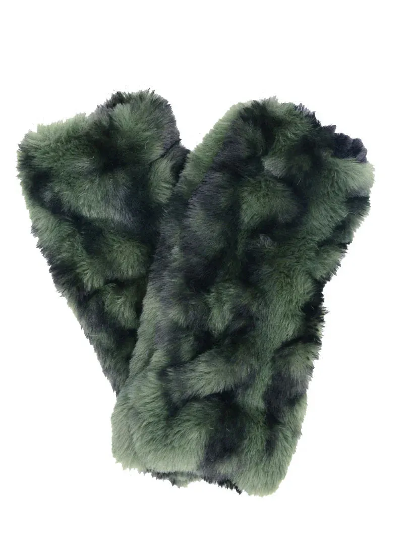 Pandemonium Fingerless Faux Fur Gloves Reversible - Multiple Colors Available