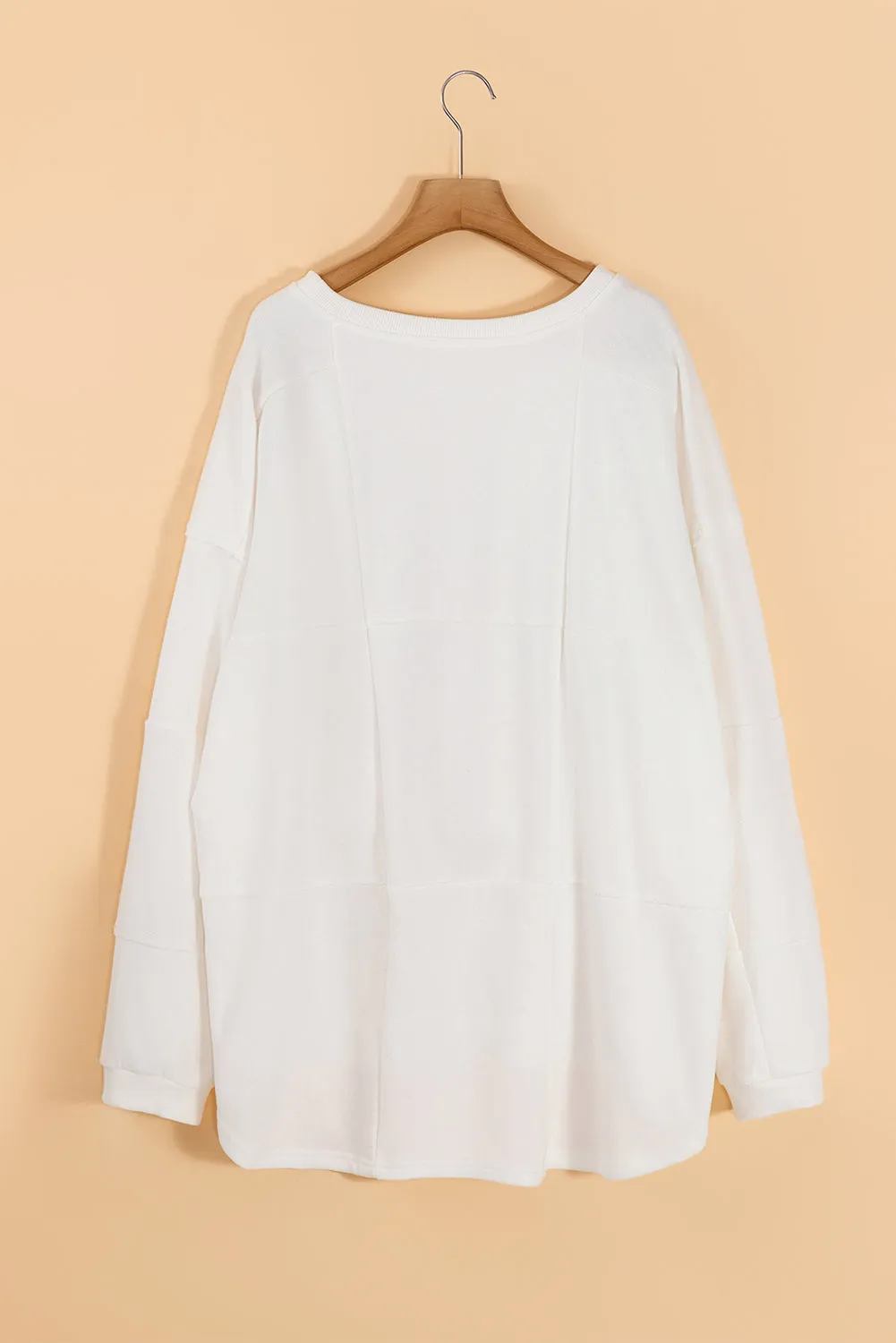Patchwork Drop Shoulder Baggy Sweatshirt