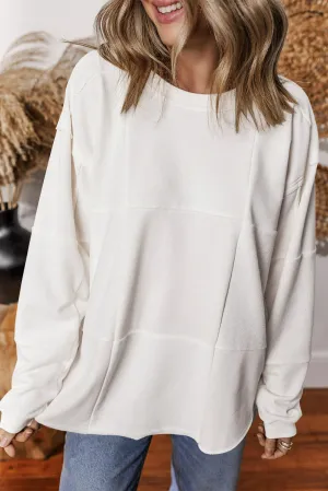 Patchwork Drop Shoulder Baggy Sweatshirt