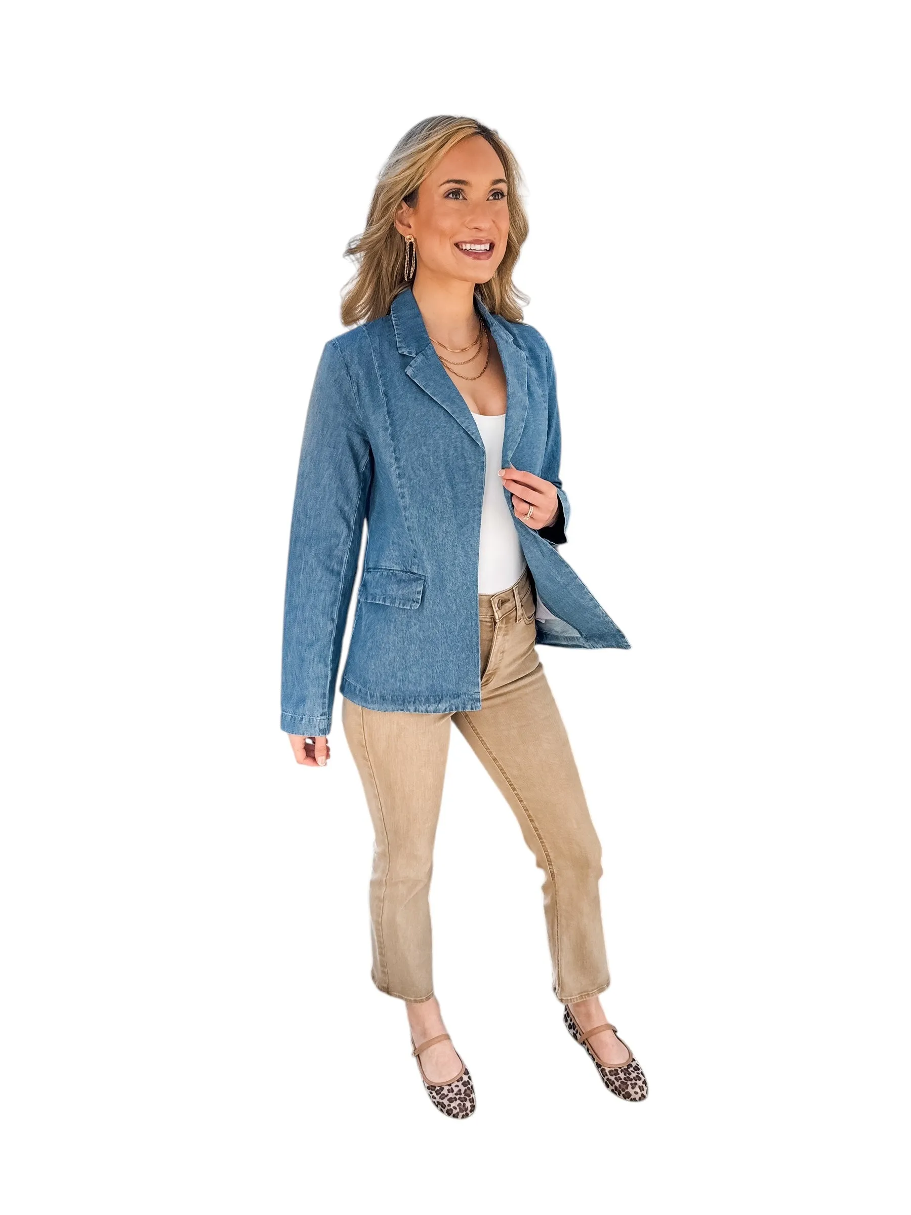 Payton Chambray Blazer by Steve Madden