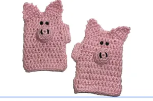 Pig Fingerless Gloves for Children ages 3-7 FREE SHIPPING