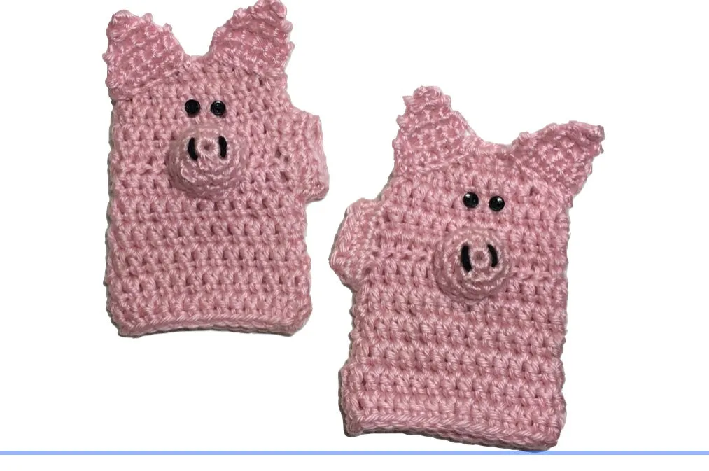 Pig Fingerless Gloves for Children ages 3-7 FREE SHIPPING