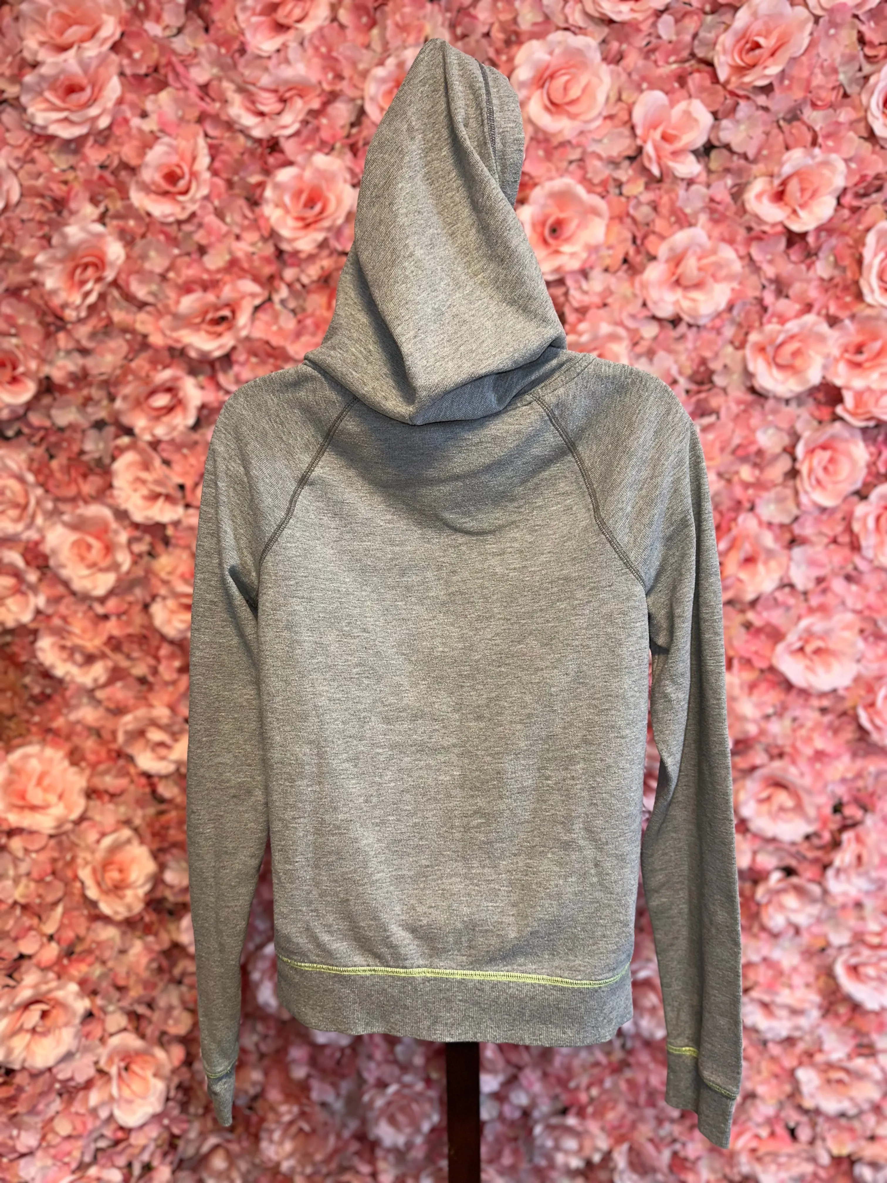 PINK Victoria's Secret (Small) Grey//Lime Green Zip Up Sweatshirt