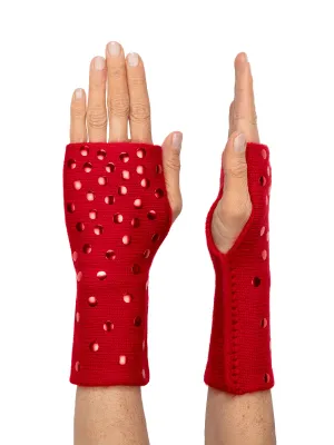 Polka Dot Fingerless Gloves