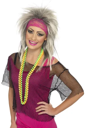 Popstar 80s Mesh Black Fishnet Costume Top