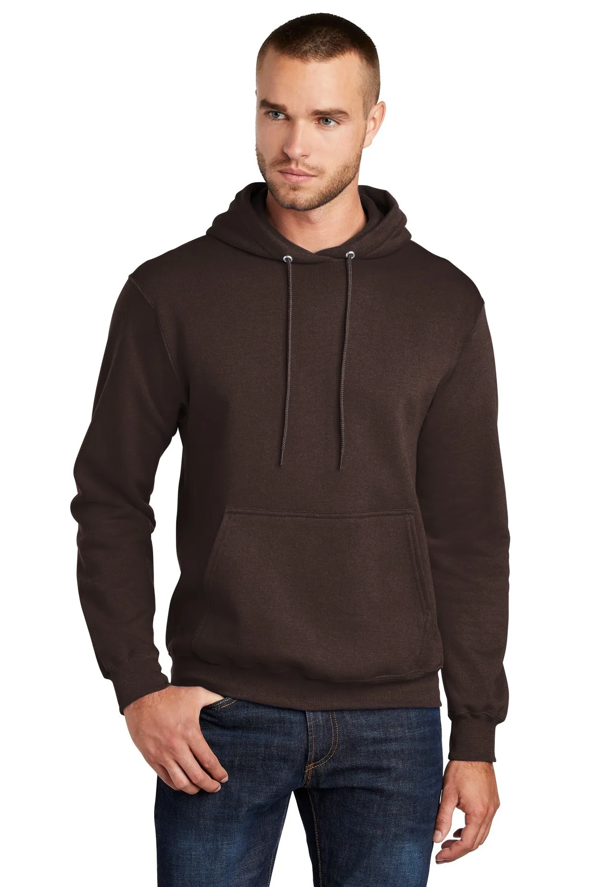 Port & Company Core Fleece Pullover Hooded Sweatshirt. PC78H Dark Chocolate Brown