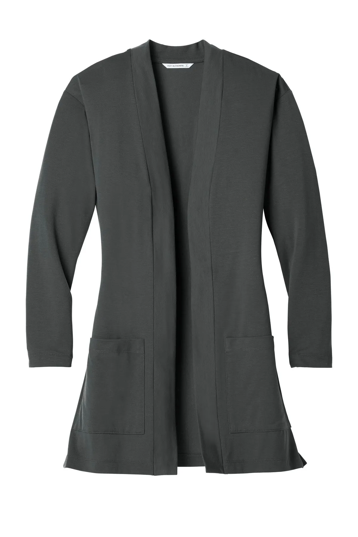 Port Authority  Women's Concept Long Pocket Cardigan . LK5434 Grey Smoke