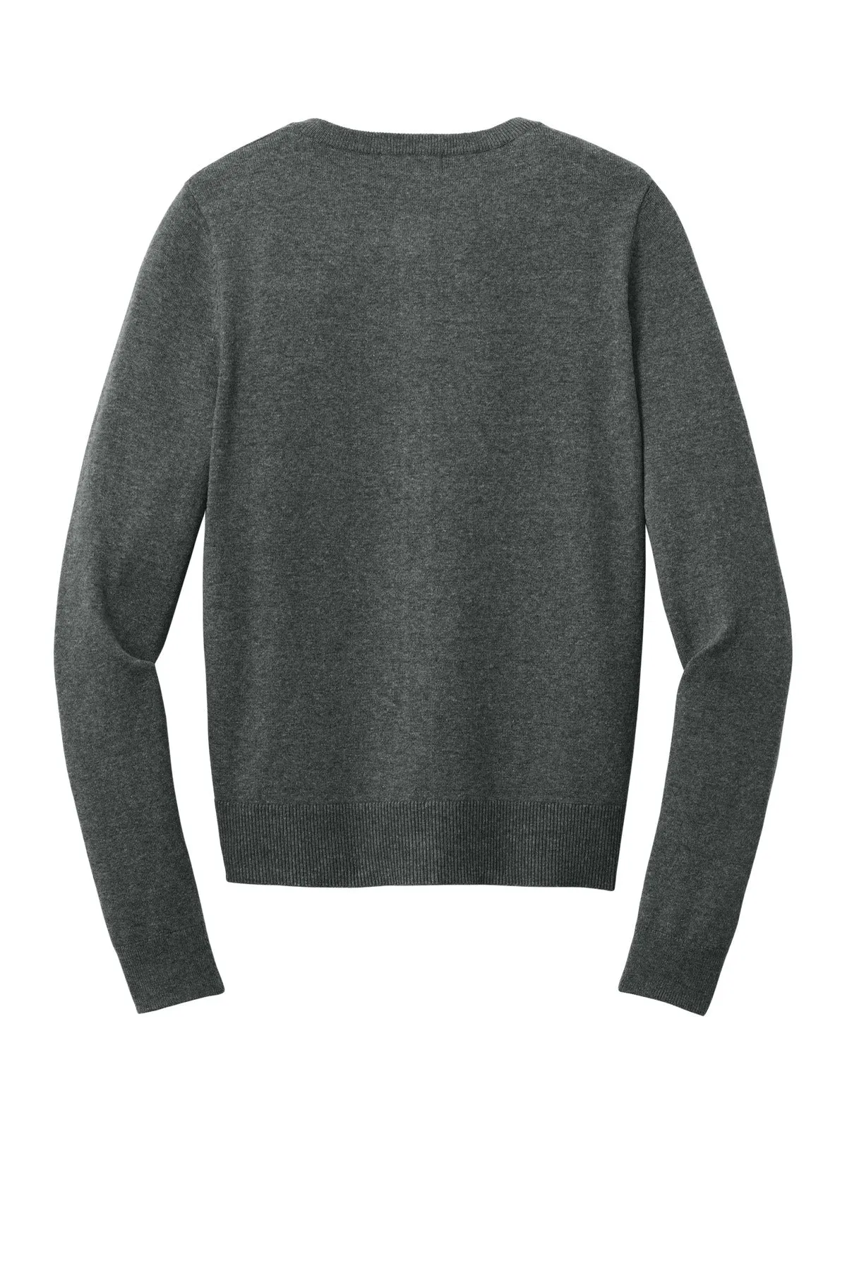 Port Authority Women's Easy Care Crewneck Cardigan Sweater LSW2870 Charcoal Heather