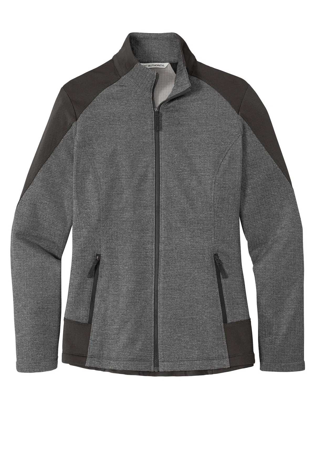 Port Authority  Women's Grid Fleece Jacket. L239 Grey Smoke Heather/ Grey Smoke