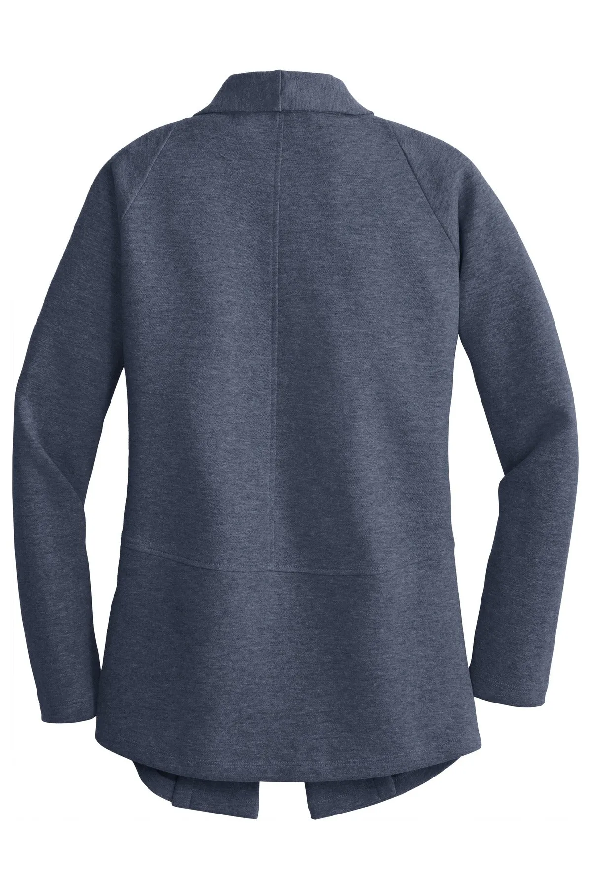 Port Authority Women's Interlock Cardigan. L807 Estate Blue Heather/ Charcoal Heather
